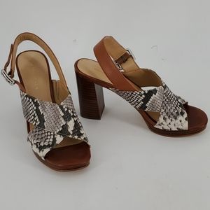 🎉 BOGO 50% off Marc Fisher Chunky Heel Snakeskin Slingback Sandal